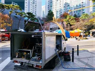 금천구베란다 바닥에서 물이 올라오던 현장, 누수공사 당일 해결